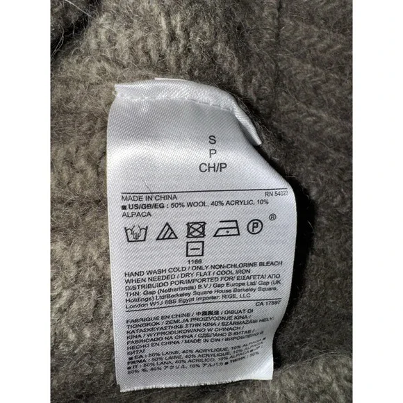 BANANA REPUBLIC Olive Cable Women's S Wool Alpaca Italian Cardigan‎ Sweater Knit - Picture 6 of 7